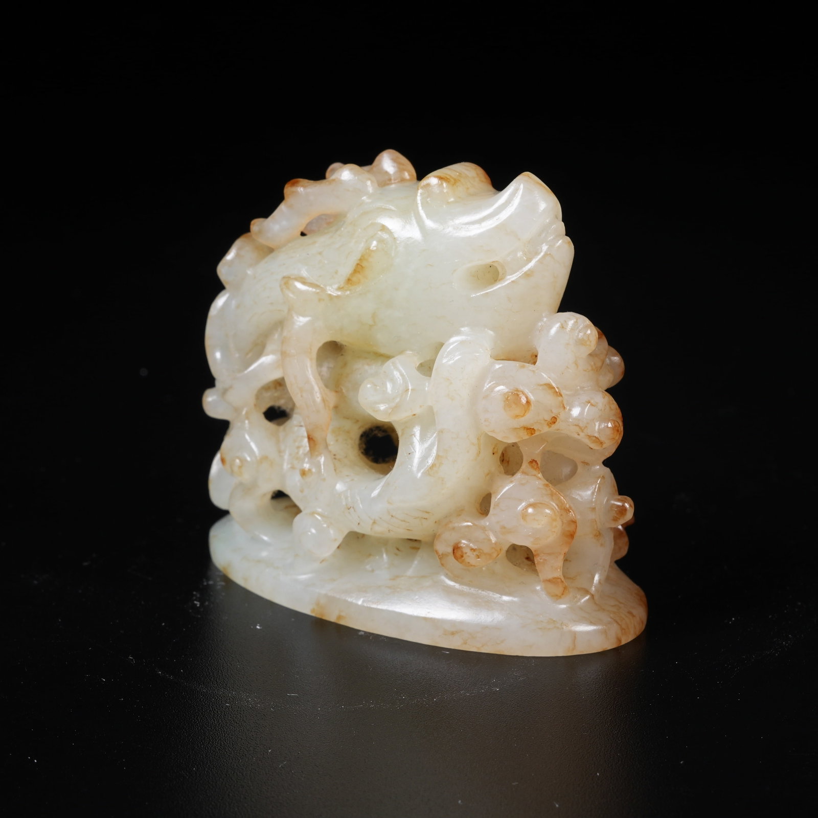 A MEDIEVAL JADE CENSER AND DING WITH DRAGON PATTERN (1 of 8)
