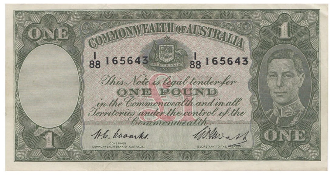 AUSTRALIA 'COOMBS - WATT' ?1 (1949), GOOD EXTREMELY FINE, OPQ (1 of 2)