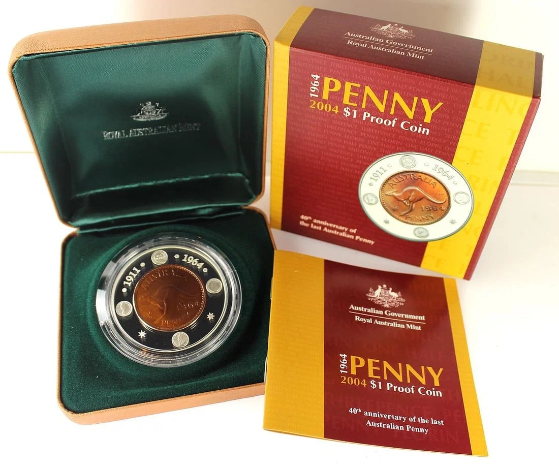 AUSTRALIA 2004 'PENNY' PROOF SILVER (999) DOLLAR, FDC: Australia 2004 'Penny' Proof Silver (999) Dollar, FDC