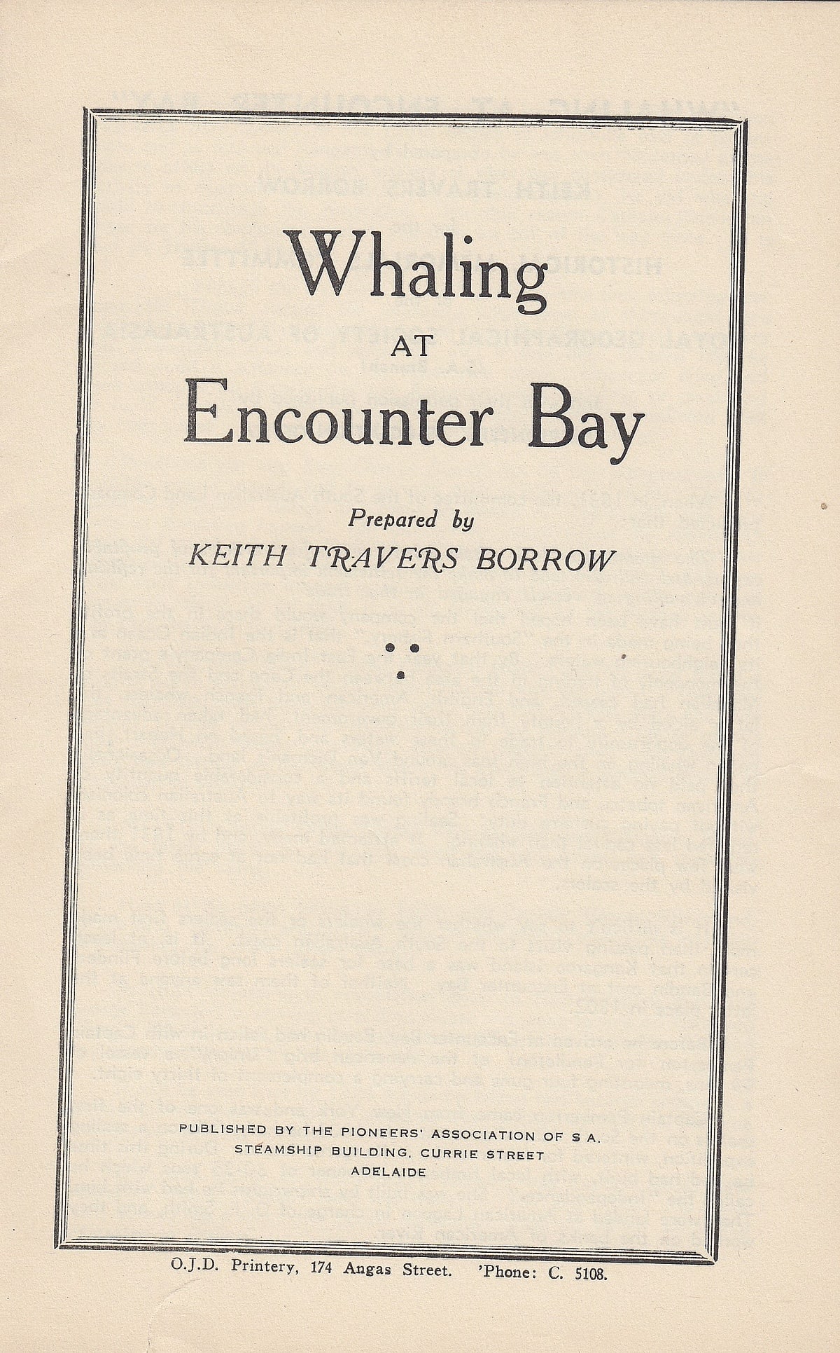 AUSTRALIA. PRINTED HISTORY OF 'WHALING AT ENCOUNTER BAY' (1 of 2)
