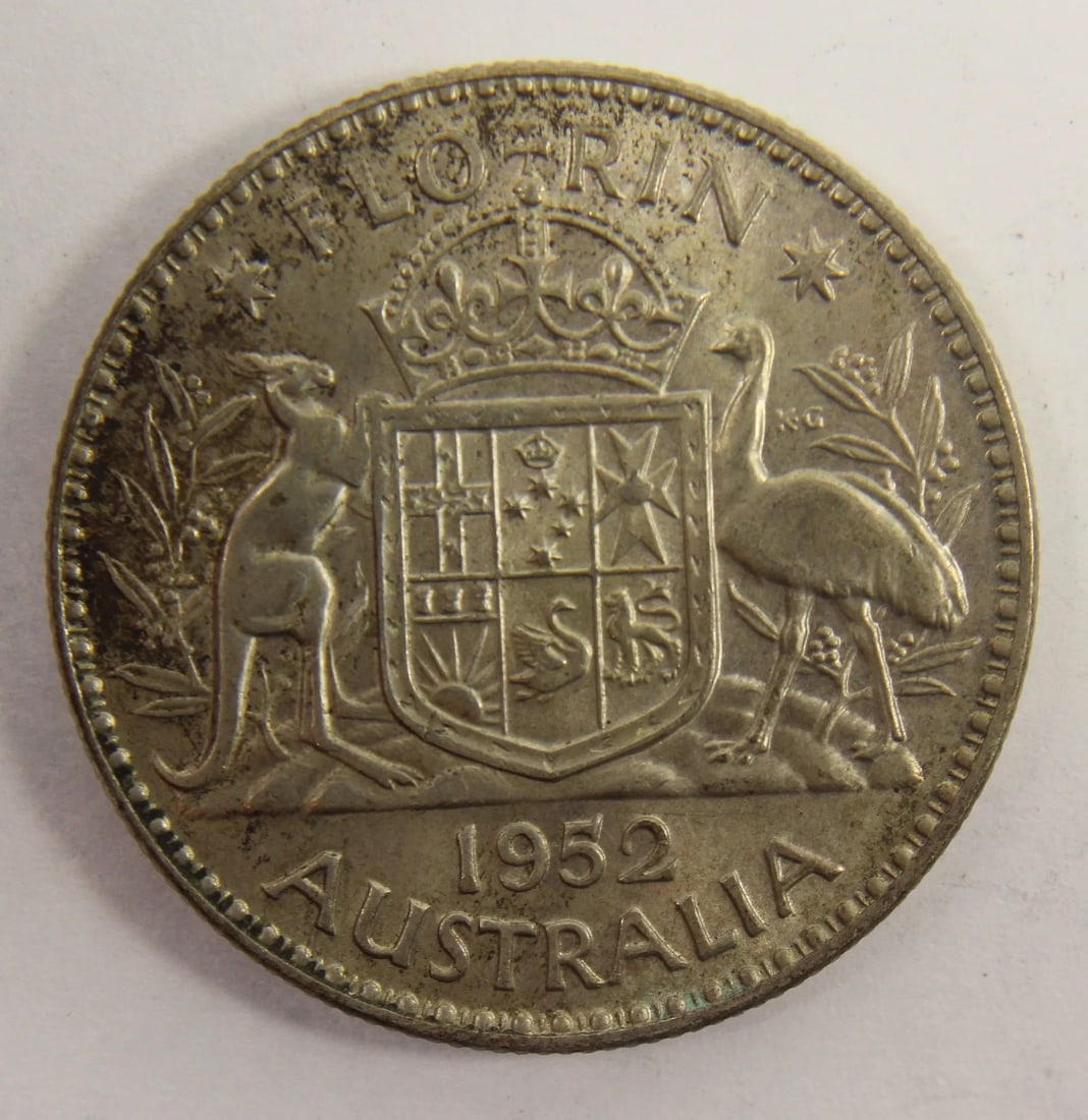 AUSTRALIA 1952 FLORIN, CHOICE UNCIRCULATED (1 of 2)