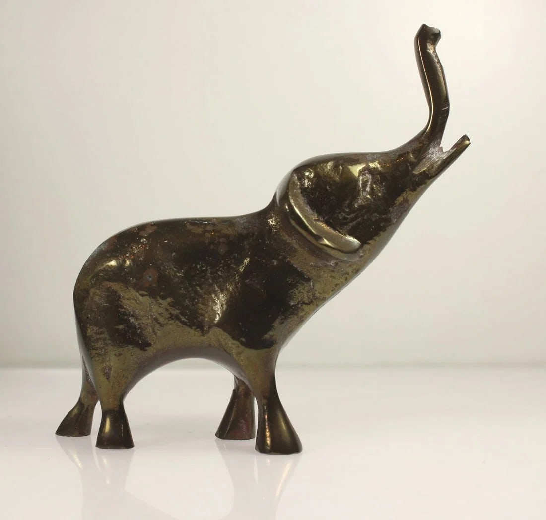 BRASS ELEPHANT STATUE - 2