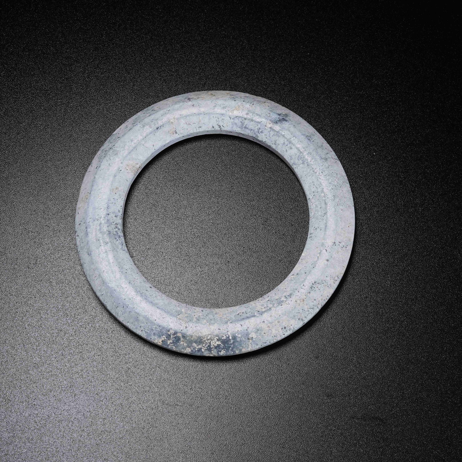 A ARCHAIC JADE BI AND RING: Archaic Jade Bi and Ring