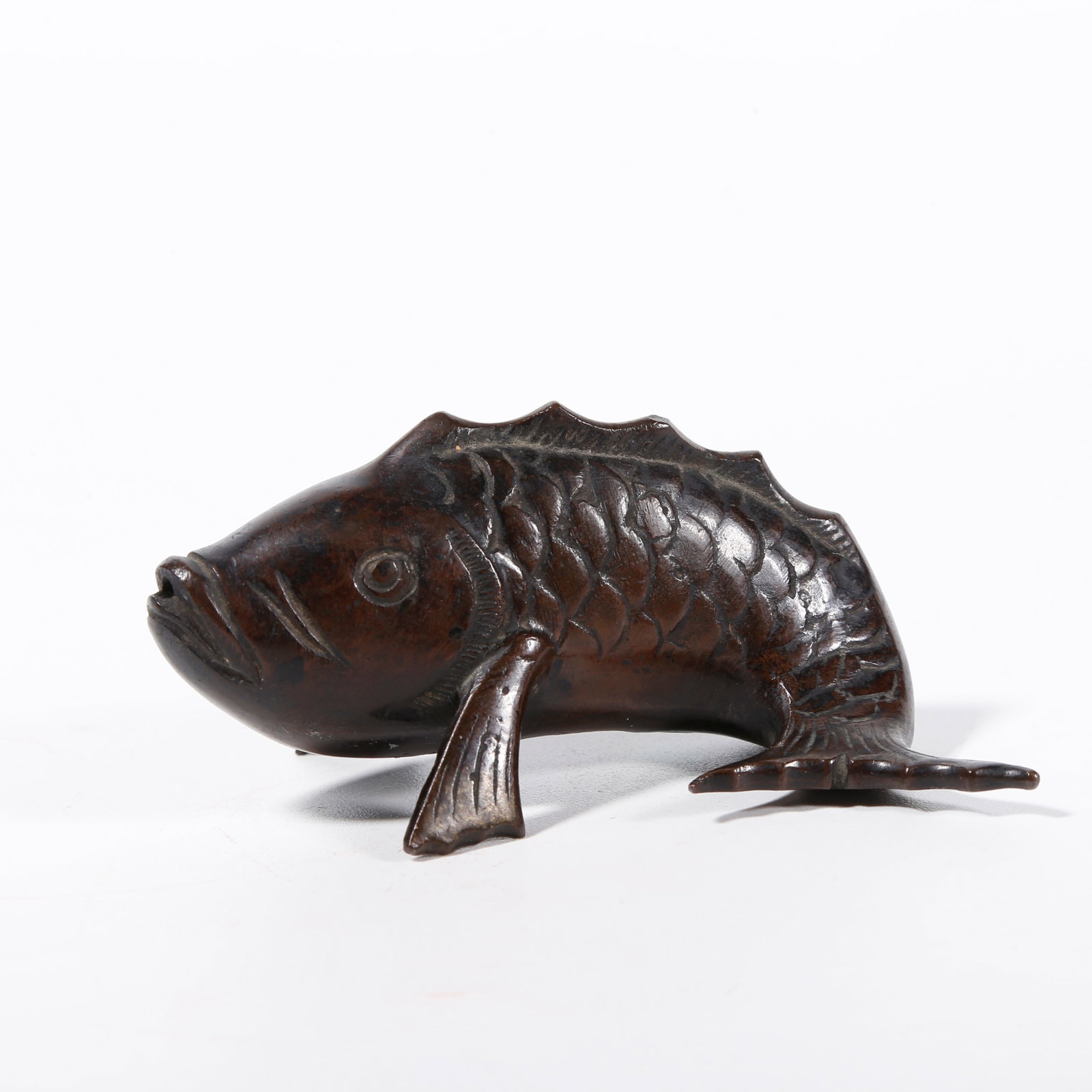 A BRONZE FISH-SHAPED WATER DROPPER (1 of 10)