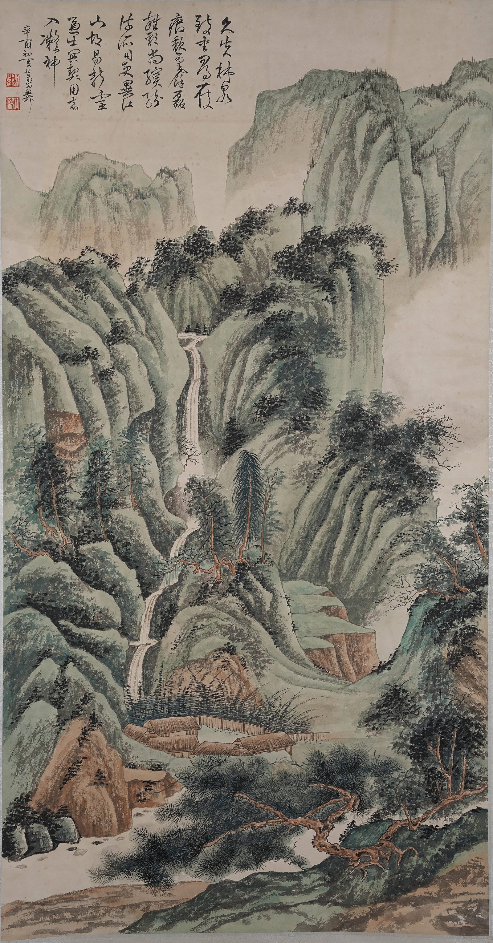 A LANDSCAPE PAINTING ON PAPER BY XIE ZHILIU.謝稚柳: Landscape Painting on Paper by Xie Zhiliu.謝稚柳