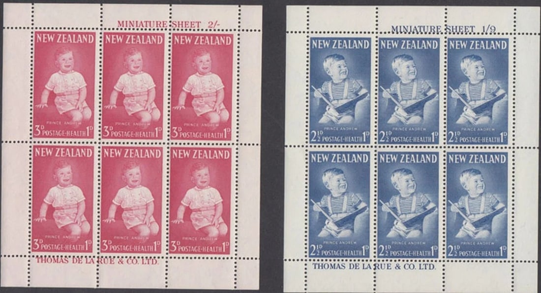 NEW ZEALAND 1960S 'HEALTH SERIES' MINIATURE STAMP SHEETS, ALL MNH (2 ITEMS): New Zealand 1960s 'Health Series' Miniature Stamp Sheets, all MNH (2 items)