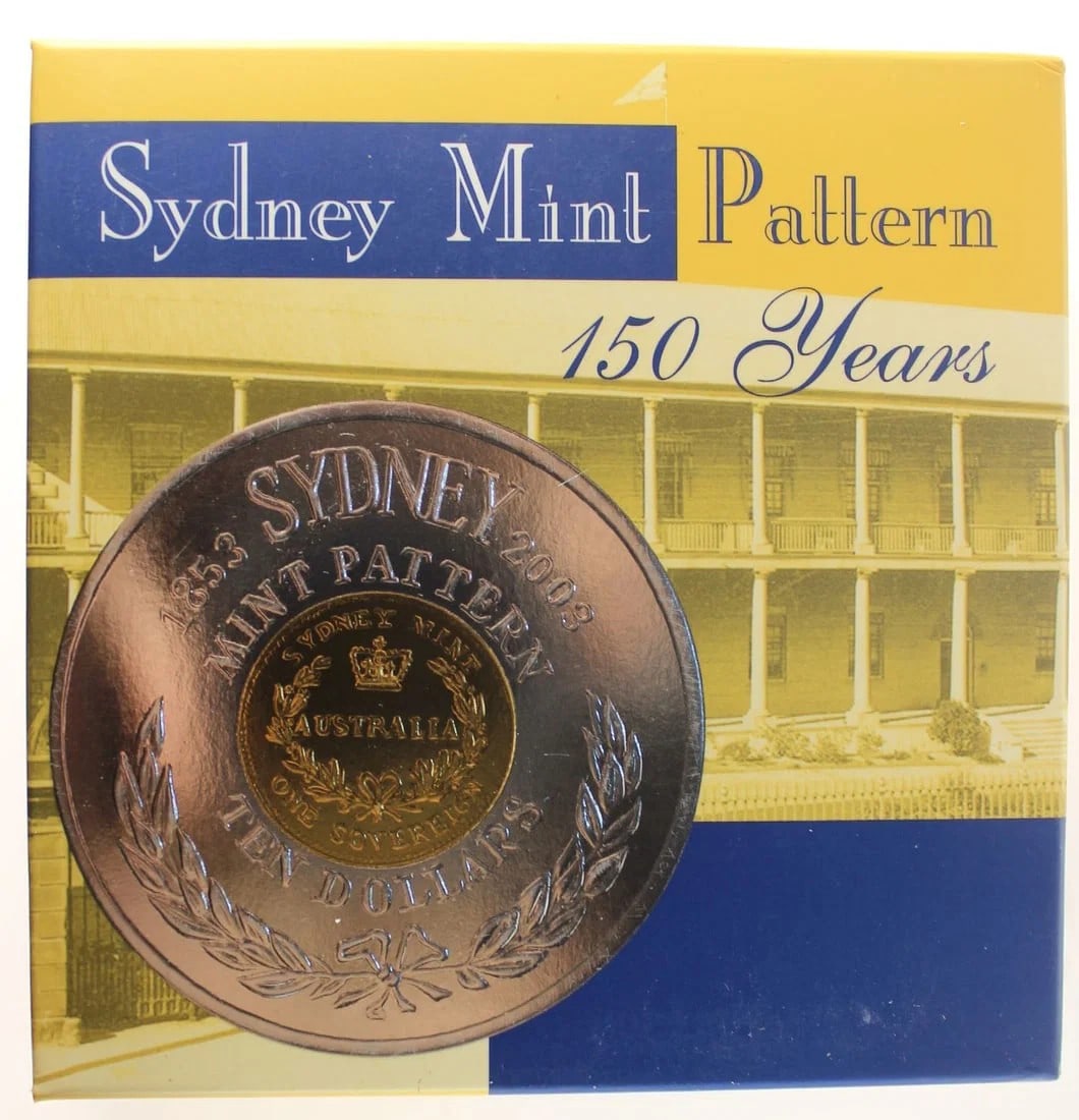 AUSTRALIA 2003 'SYDNEY MINT PATTERN SOVEREIGN' SELECTIVELY GOLD-PLATED PROOF SILVER TEN DOLLARS: Australia 2003 'Sydney Mint Pattern Sovereign' Selectively Gold-plated Proof Silver Ten Dollars