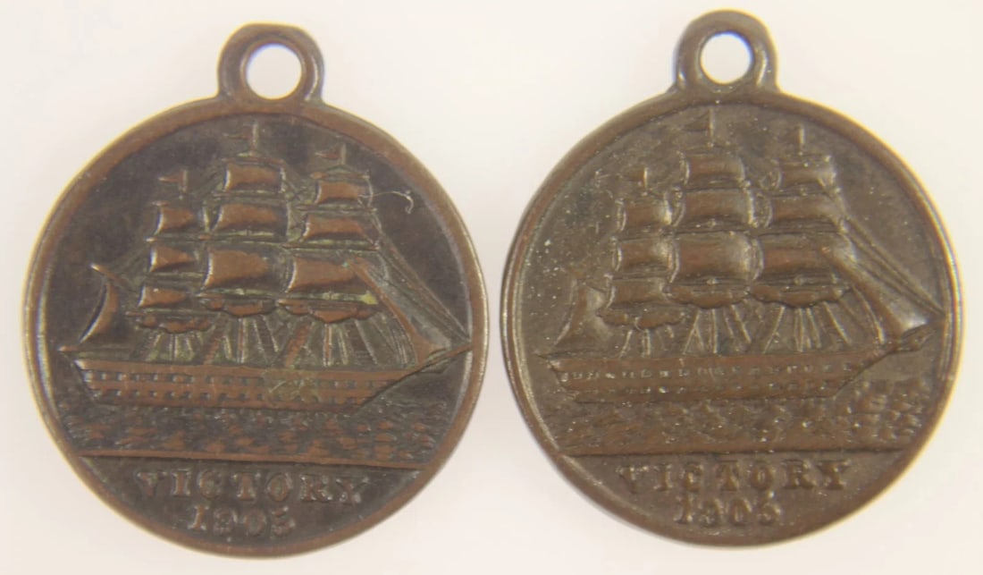 GREAT BRITAIN 1905 'NELSON CENTENARY' MEDAL. STRUCK FROM BRONZE FROM HIS SHIP 'VICTORY' (2 MEDALS) (1 of 2)