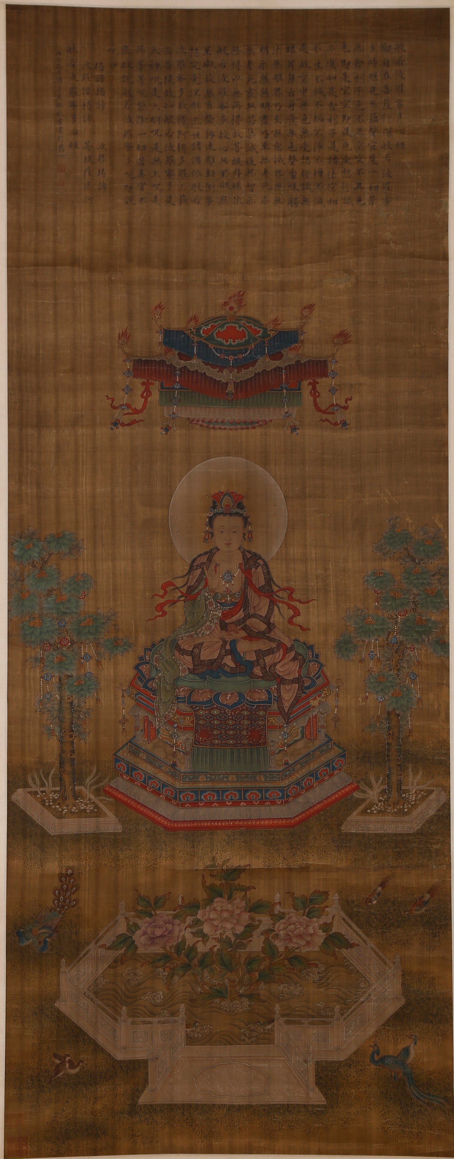 A BUDDHA PAINTING ON SILK BY WU BIN.吳彬 (1 of 10)