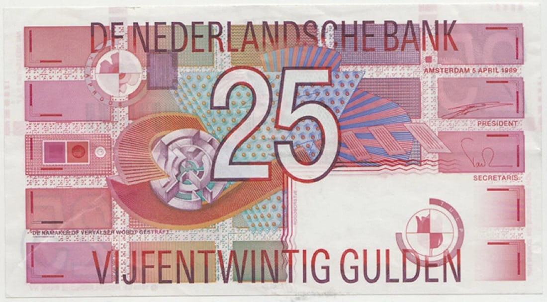 NETHERLANDS 25 GULDEN (1989), 50 GULDEN (1982) & 100 GULDEN (1977), ABOUT EXTREMELY FINE OPQ: Netherlands 25 Gulden (1989), 50 Gulden (1982) & 100 Gulden (1977), about Extremely Fine OPQ