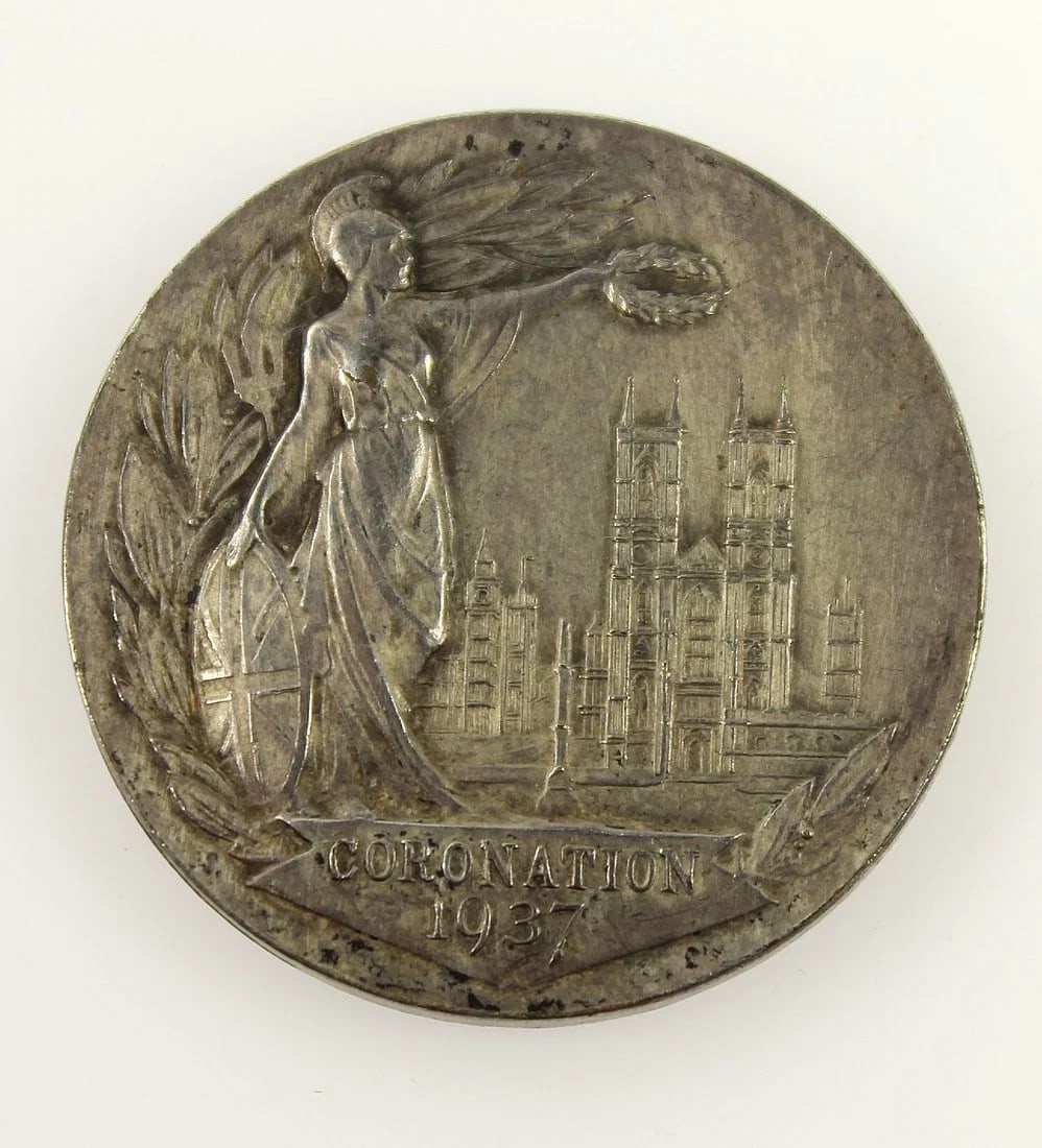 GREAT BRITAIN 1937 'CORONATION MEDAL OF EDWARD VIII' IN SILVER-PLATE BY TURNER & SIMPSON, AUNC: Great Britain 1937 'Coronation Medal of Edward VIII' in Silver-plate by Turner & Simpson, aUnc