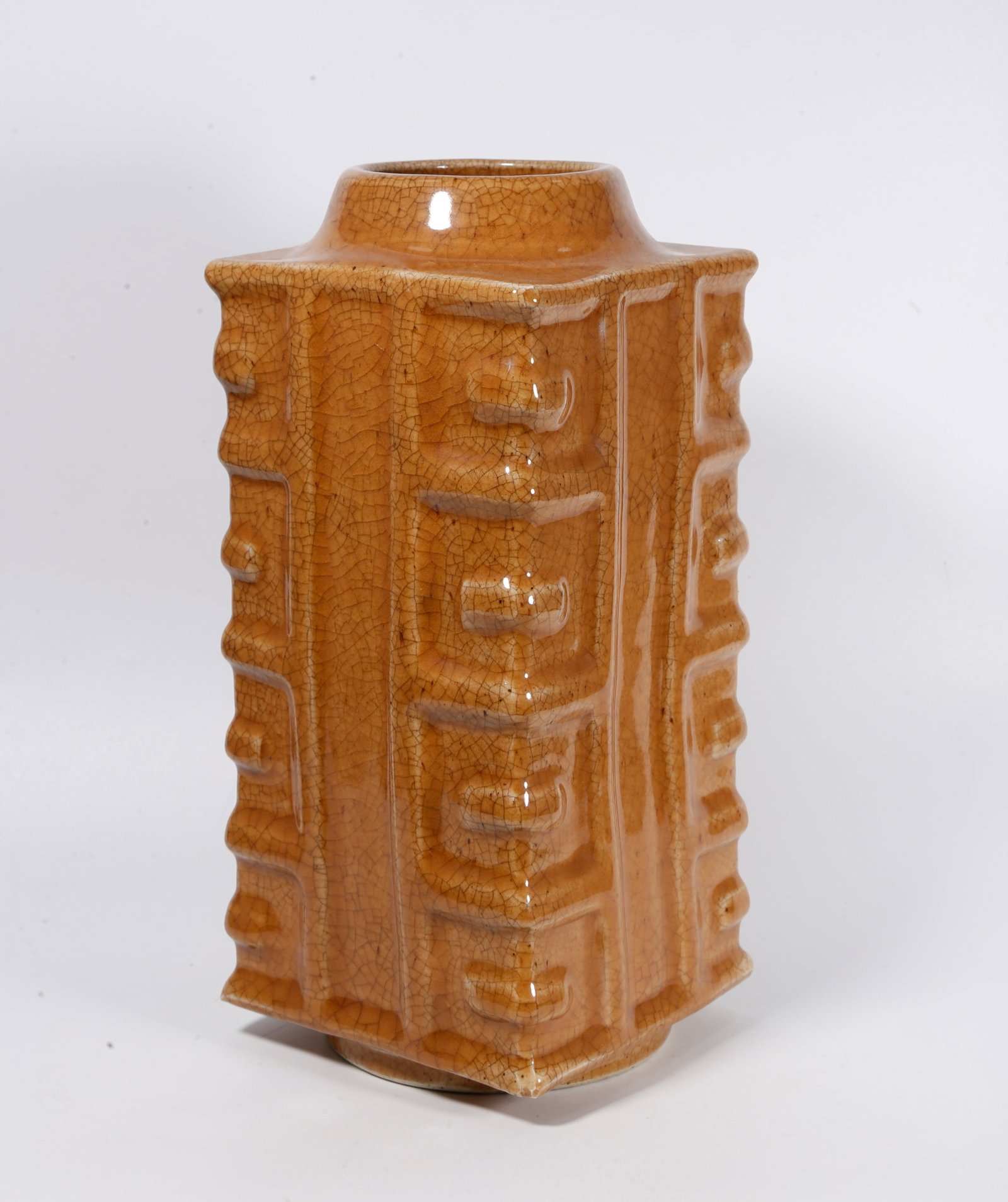 A OFFICIAL KILN CONG-SHAPED VASE: Official Kiln Cong-shaped Vase