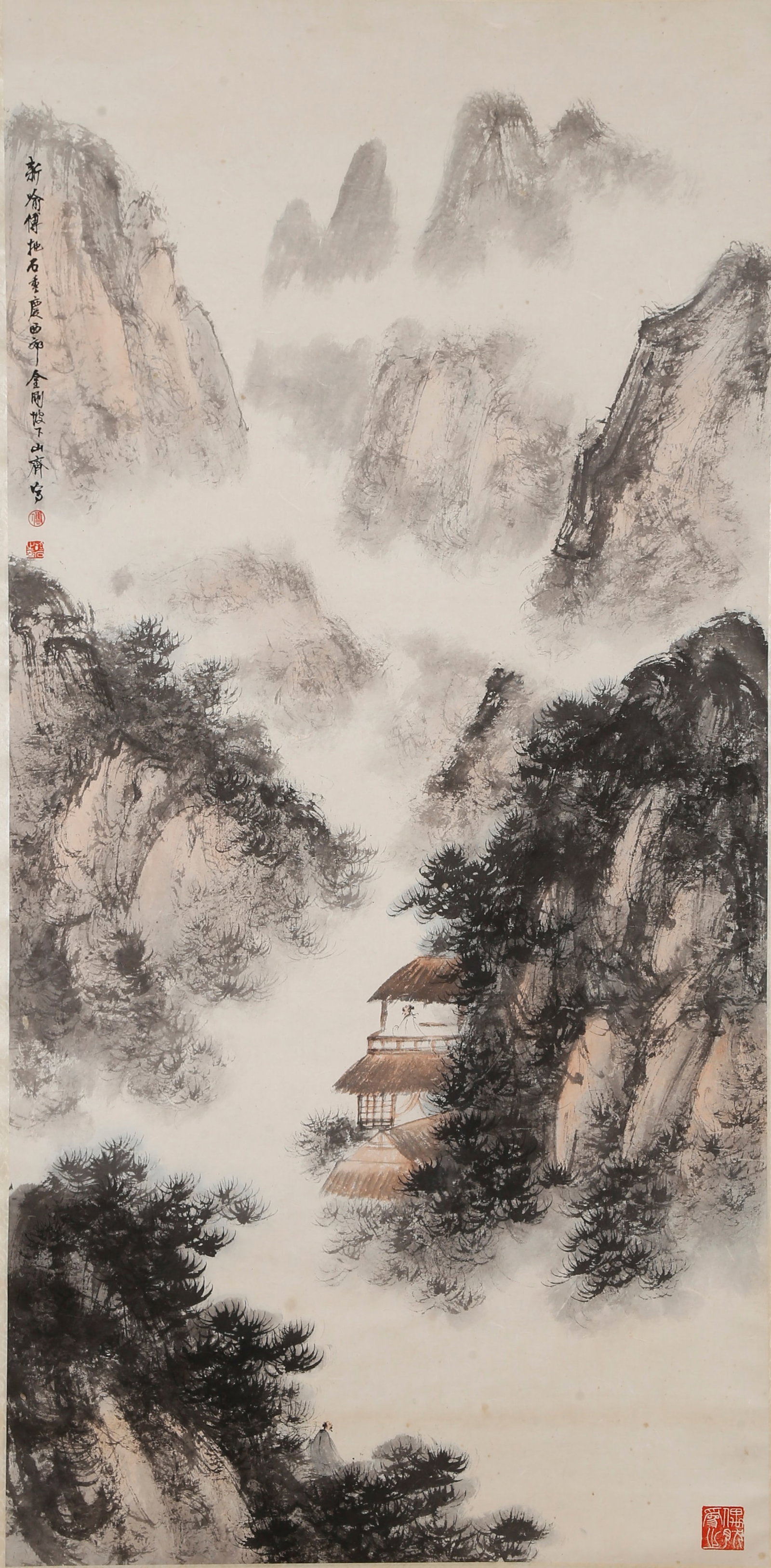 A LANDSCAPE PAINTING ON PAPER BY FU BAOSHI.傅抱石 (1 of 10)