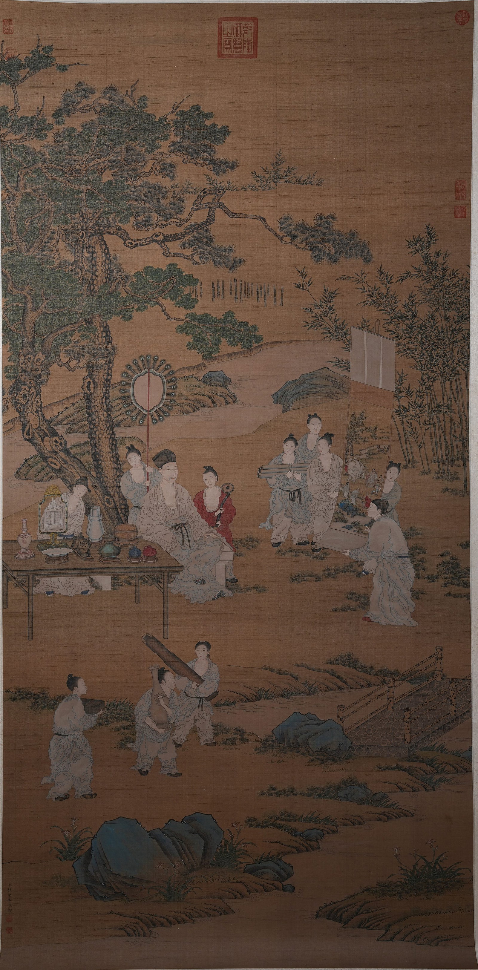 A NARRATIVE FIGURE PAINTING ON SILK BY GIUSEPPE CASTIGLIONE.郎世寧 (1 of 10)