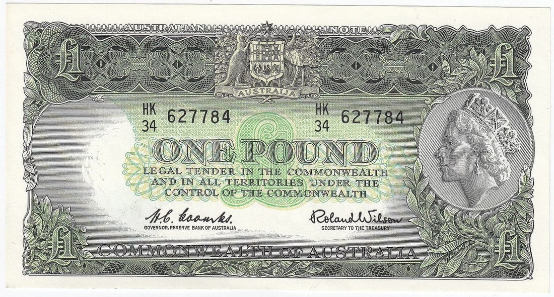AUSTRALIA. 'COOMBS - WILSON' RESERVE ?1 (1961), UNCIRCULATED OPQ (1 of 2)