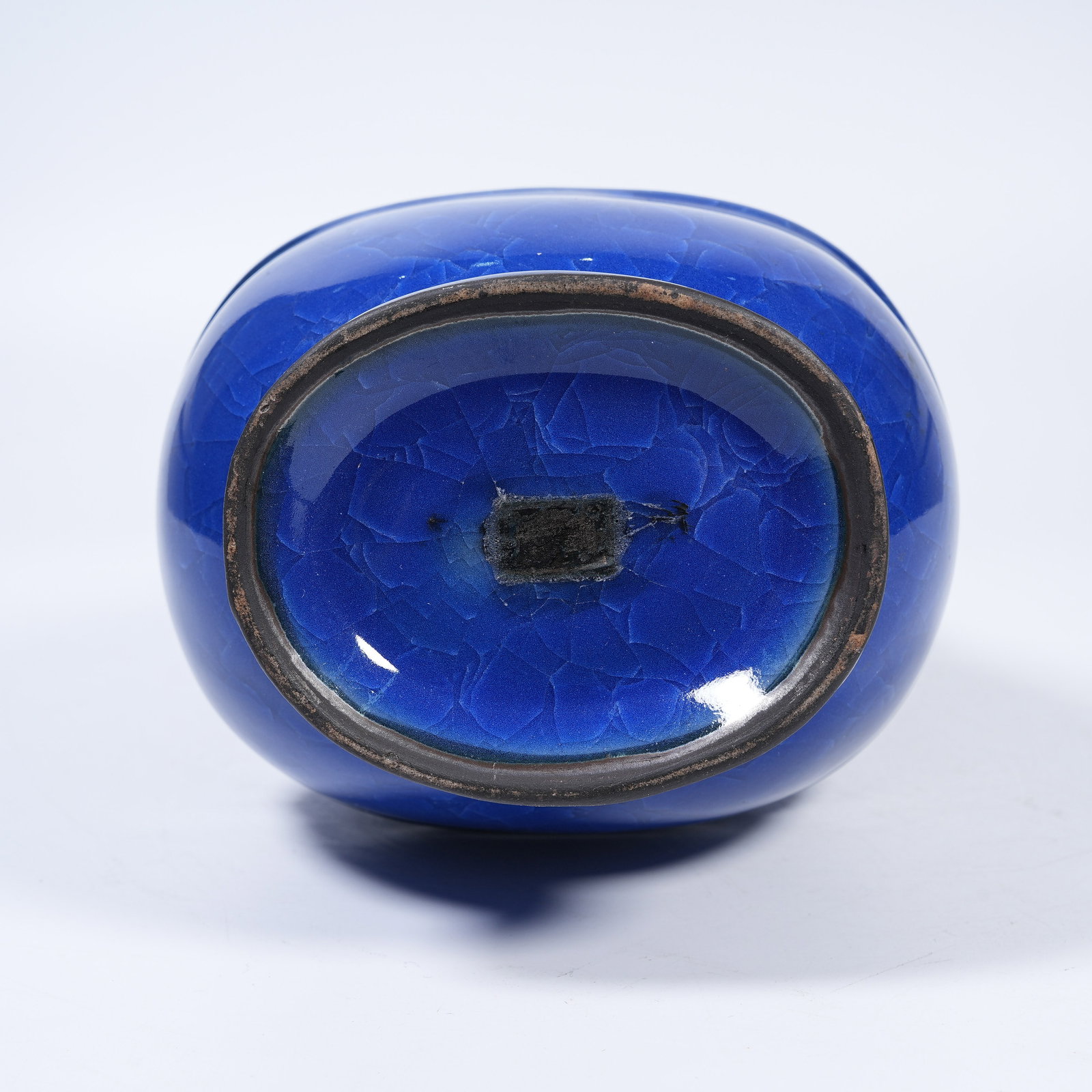 A SACRIFICIAL BLUE GLAZE PIERCED-EAR VASE - 9