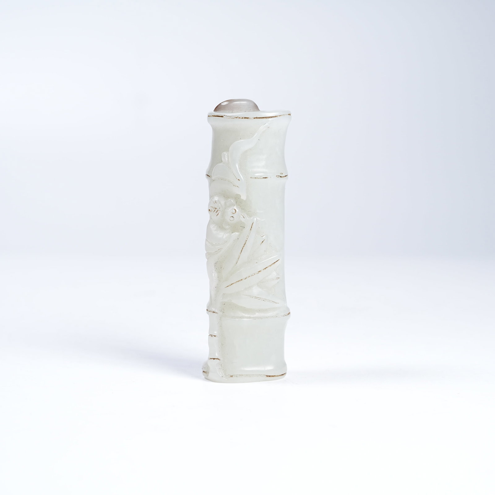 A HETIAN JADE BAMBOO SEGMENT PENDANT: Hetian Jade Bamboo Segment Pendant