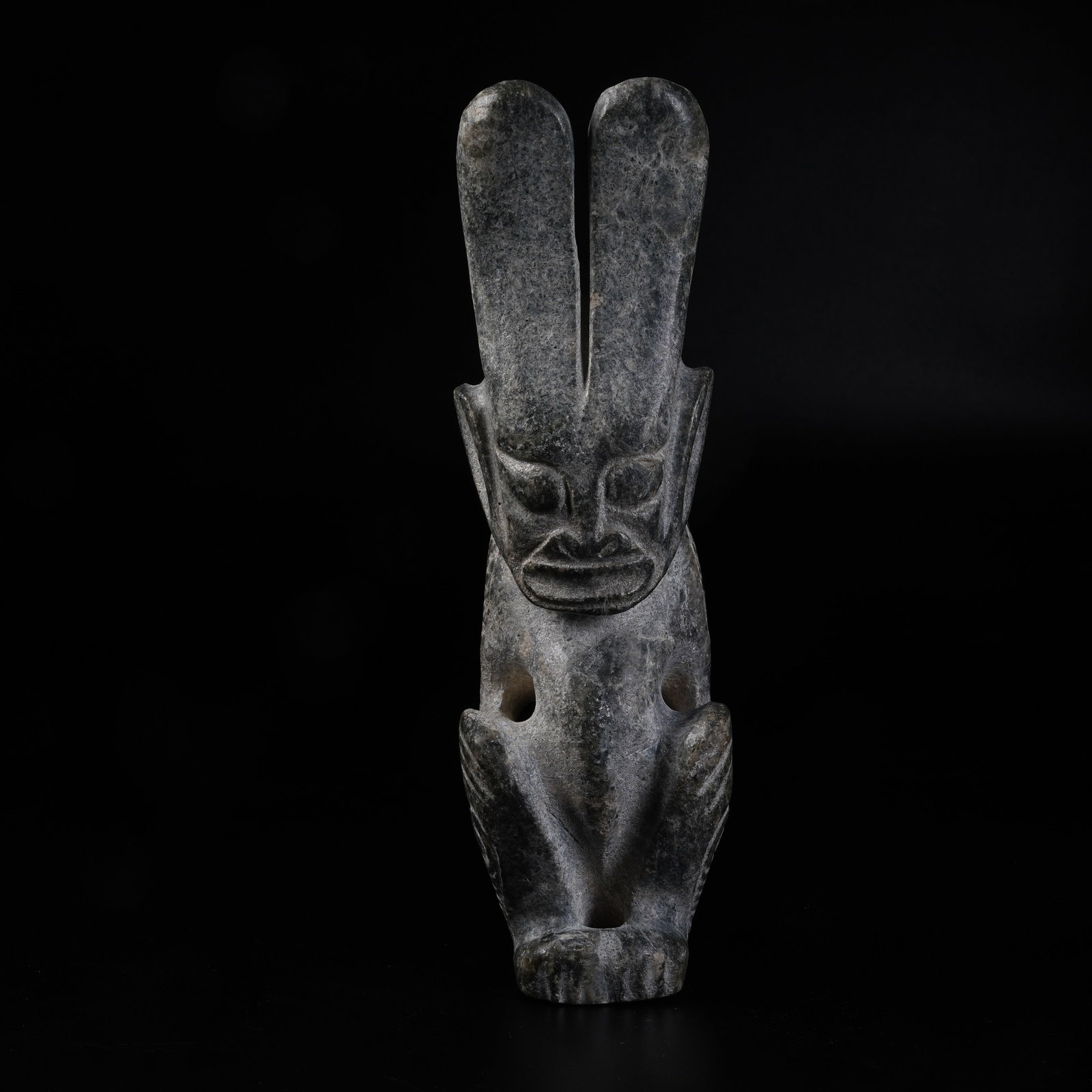 A ARCHAIC JADE SUN GOD ORNAMENT (1 of 9)