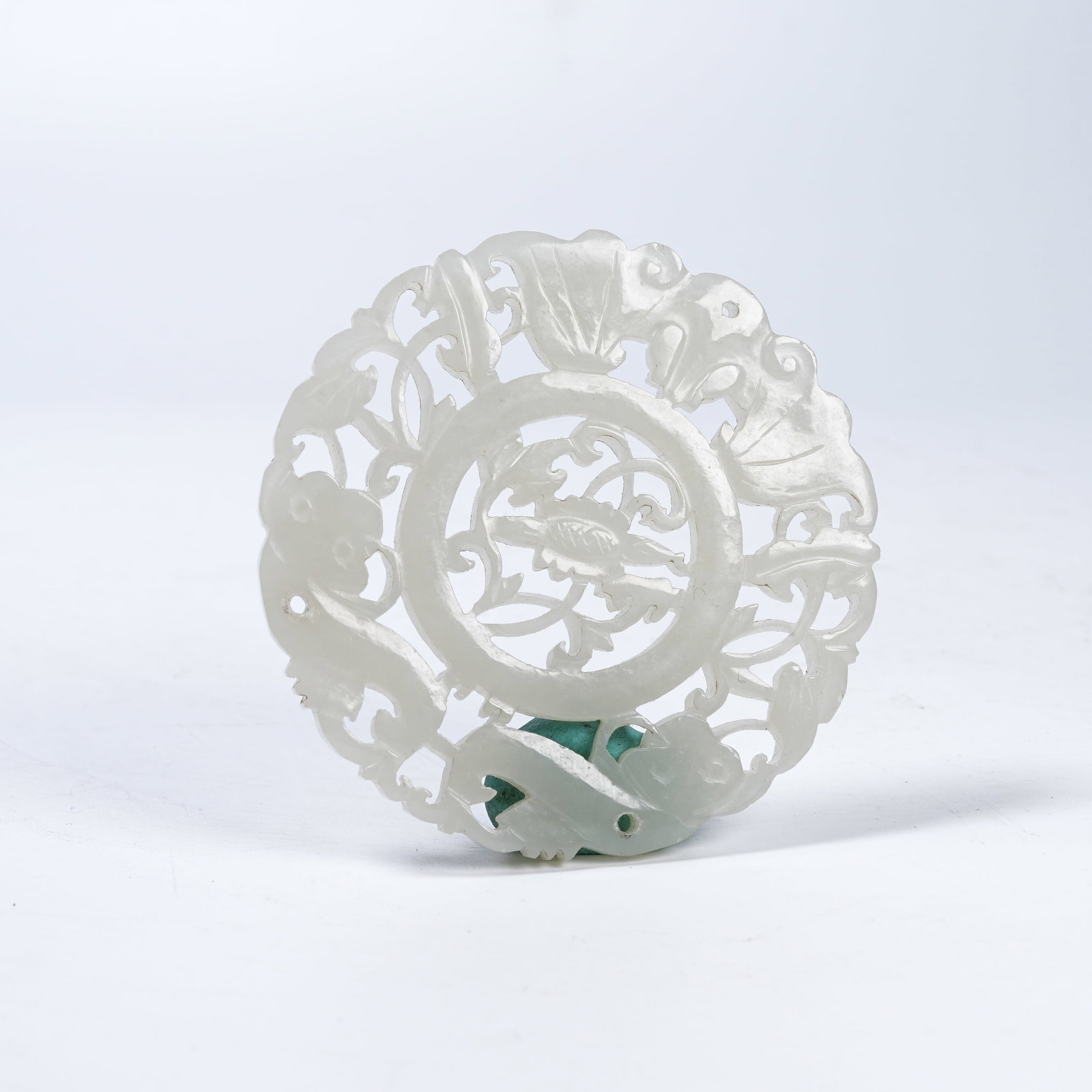 A HETIAN JADE BLESSING PENDANT: Hetian Jade Blessing Pendant