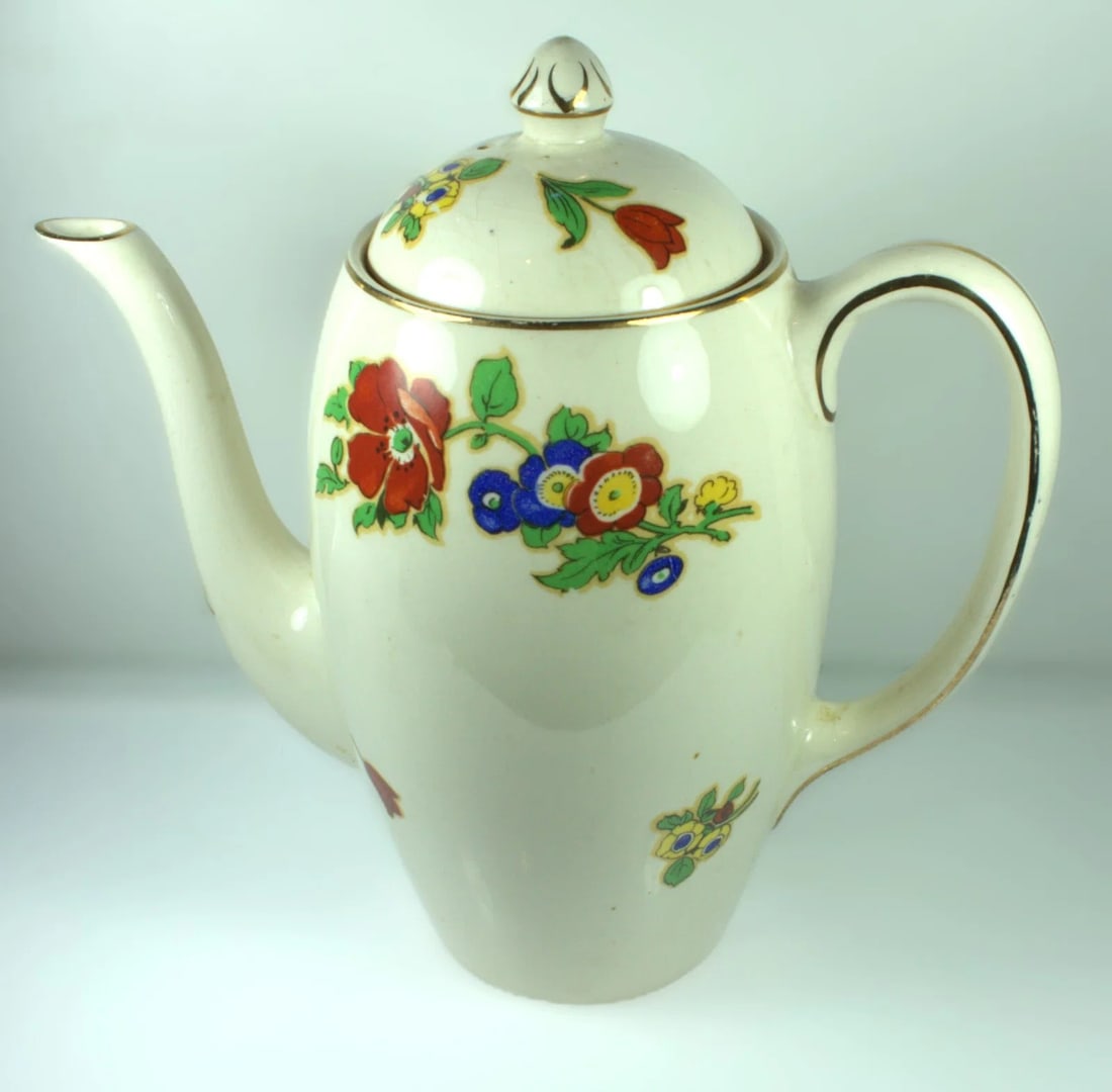 ART DECO JOHNSON BROTHERS HAND-PAINTED COFFEE POT (1 of 5)