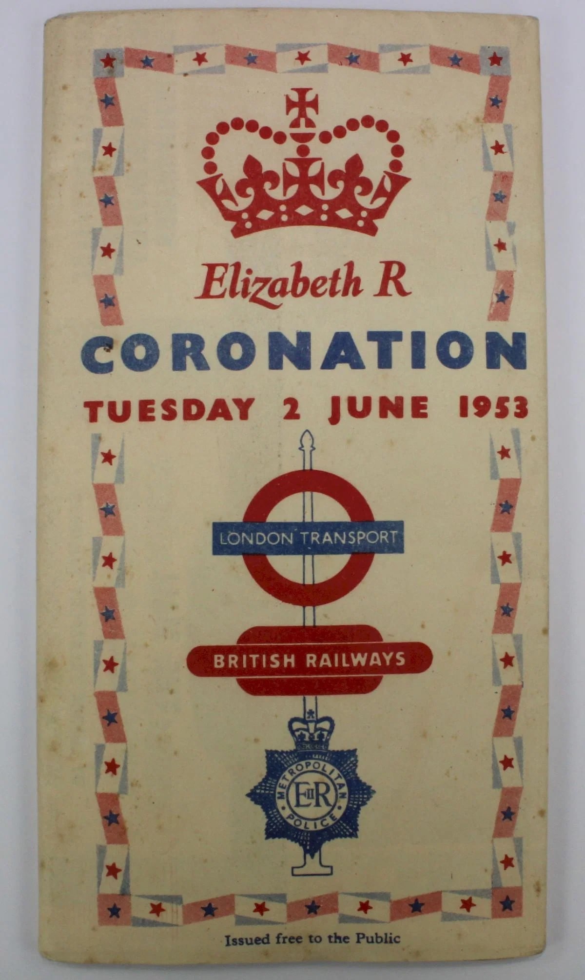 LONDON TRANSPORTATION MAP FOR THE CORONATION OF QEII TUESDAY 2 JUNE 1953 (1 of 2)