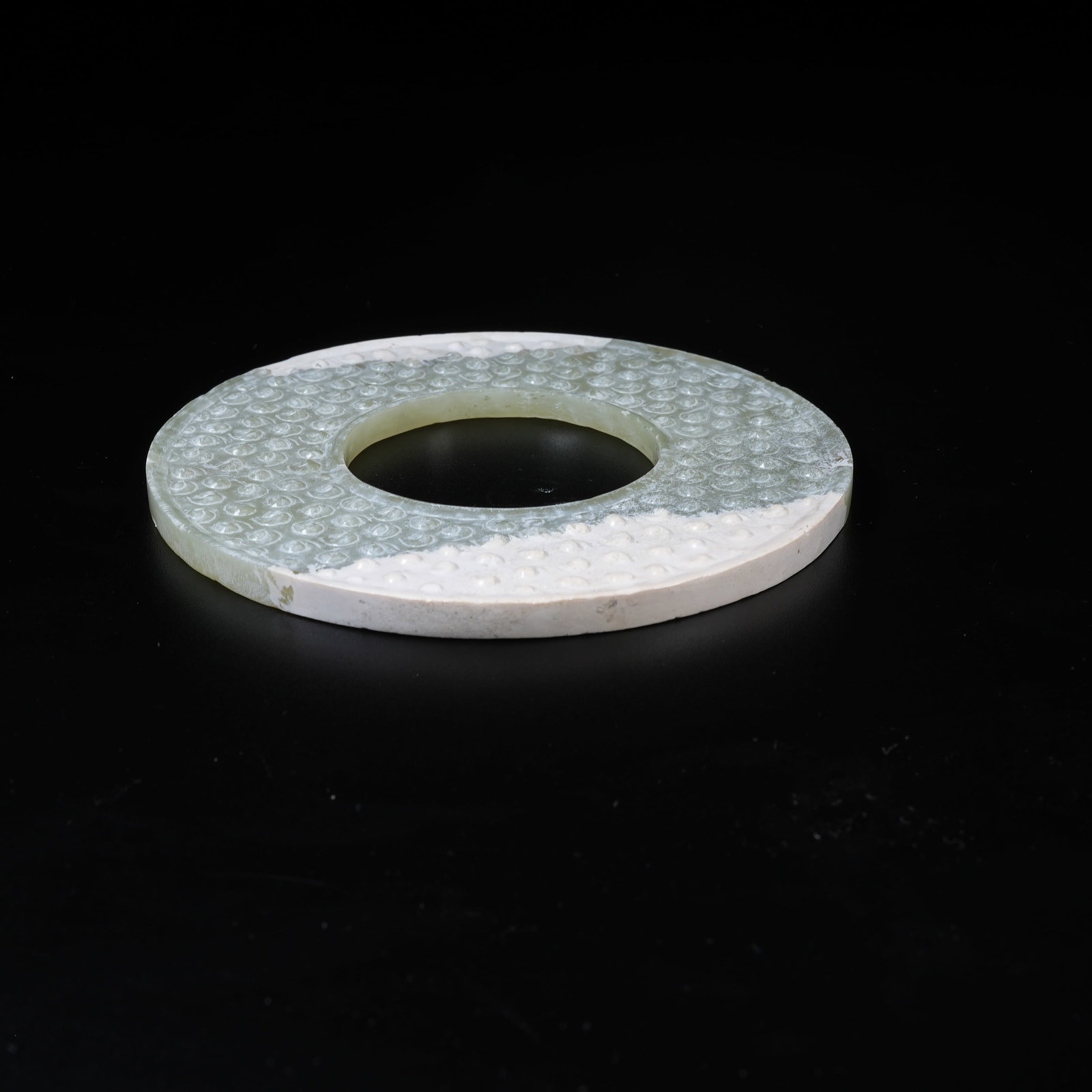 A ANCIENT JADE BI DISC WITH HOOKED CLOUD PATTERN - 6