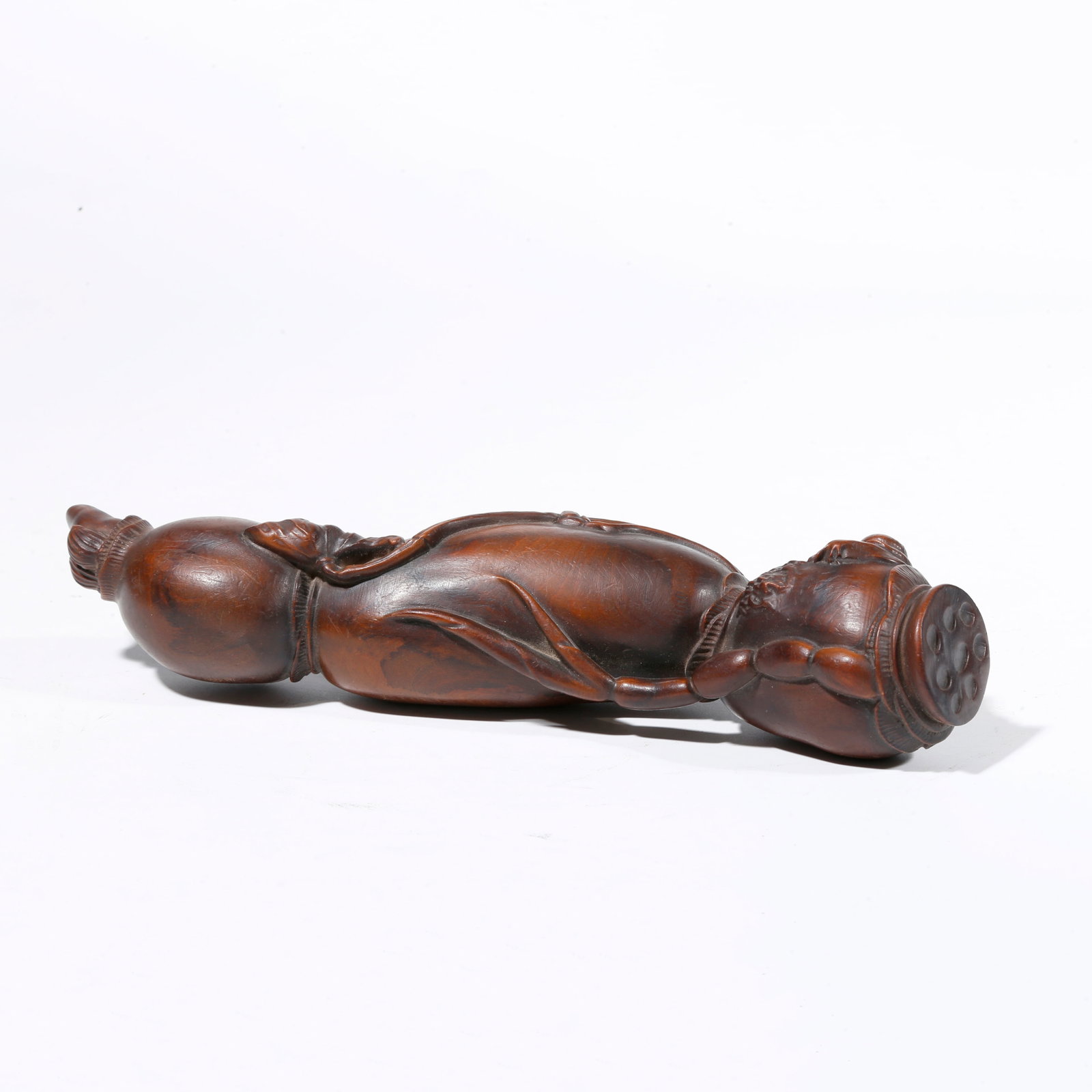 A HUANGHUALI WOOD CARVED LOTUS ROOT SHAPED ORNAMENT (1 of 9)