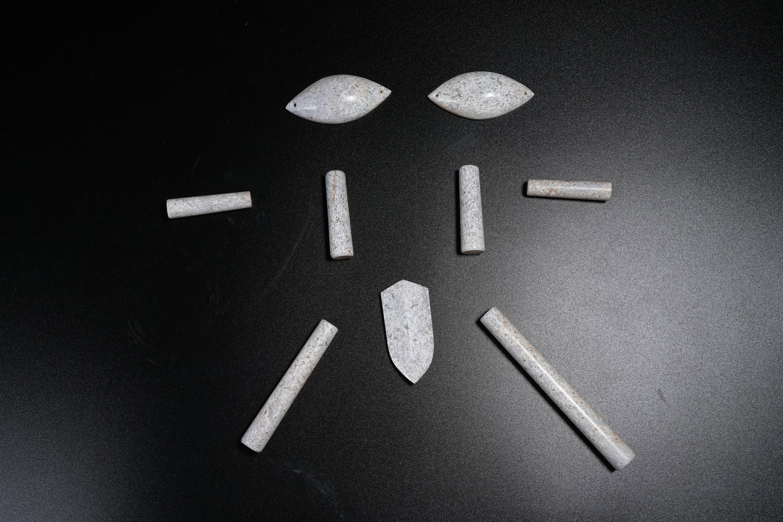 A SET OF ANCIENT JADE BURIAL FACE COVERS (1 of 8)
