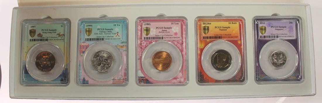 ASIAN CITY COLLECTION OF SAMPLES BY PCGS (5 COINS) (1 of 8)