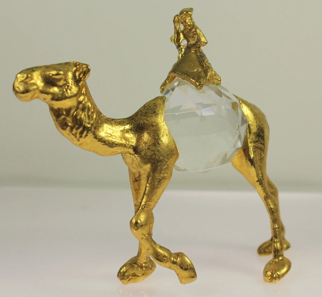 GILDED METAL & CRYSTAL CAMEL ORNAMENT (1 of 3)