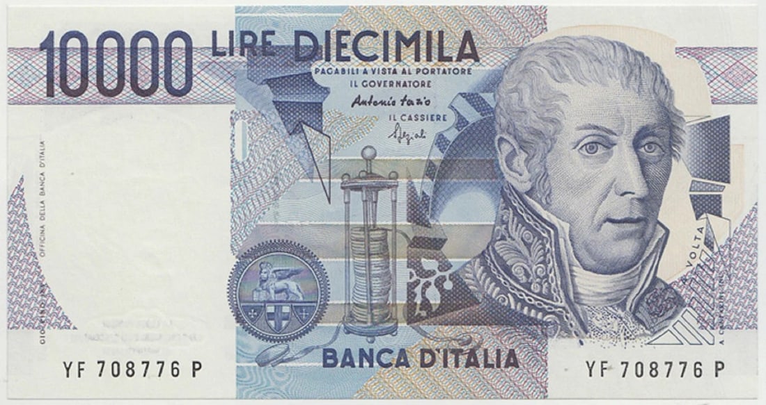ITALY '3 SEPTEMBER 1982' 10,000 LIRE, UNCIRCULATED OPQ: Italy '3 September 1982' 10,000 Lire, Uncirculated OPQ
