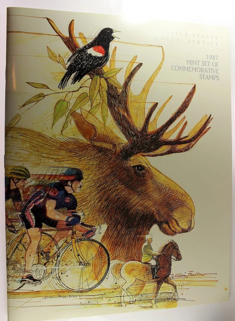 U.S.A. 1987 MINT SET OF COMMEMORATIVE STAMPS AND BOOKLET (1 of 3)
