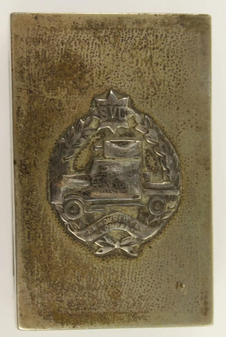 WWII - CHINA ARMOURED CAR COMPANY MATCHBOX HOLDER IN SILVER (TESTS 800) (1 of 3)