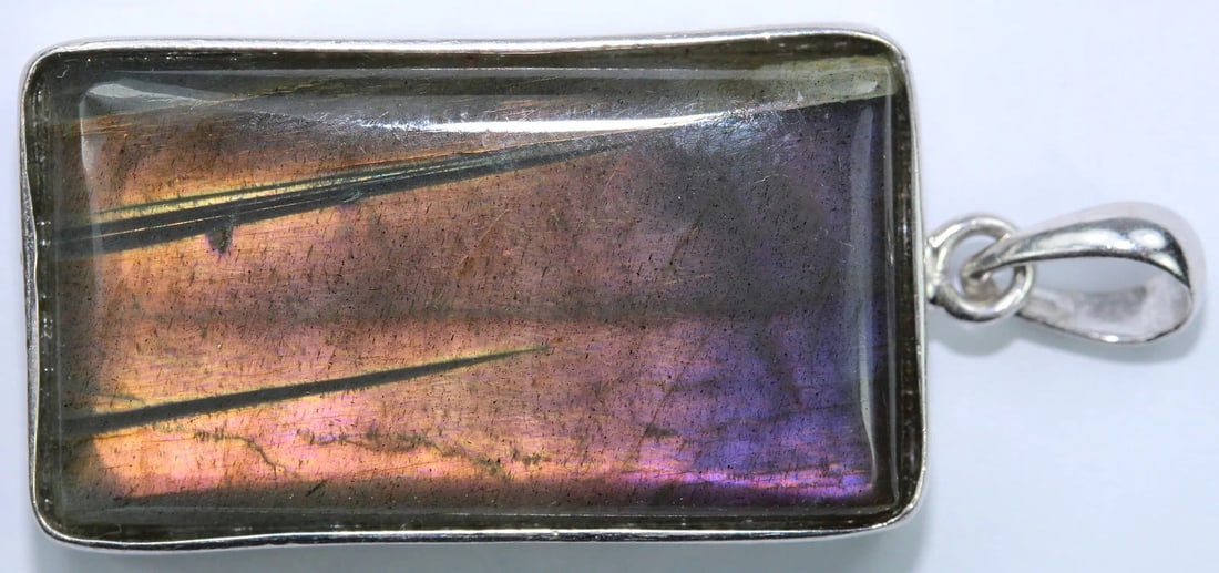 LABRADORITE PENDANT IN STERLING (925) SILVER MOUNT (1 of 2)