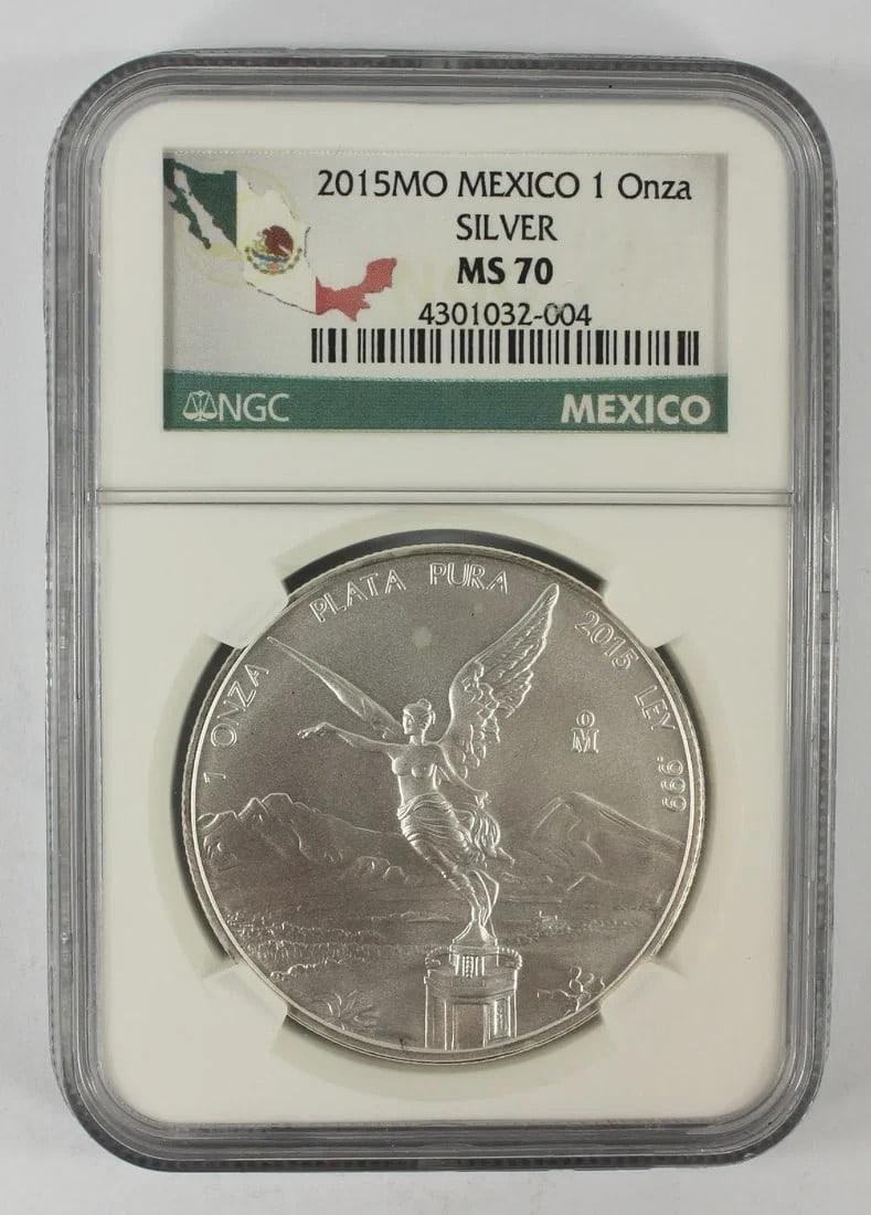 MEXICO 2015 MO LIBERTAD SILVER (999) ONZA, NGC MS70 (1 of 2)