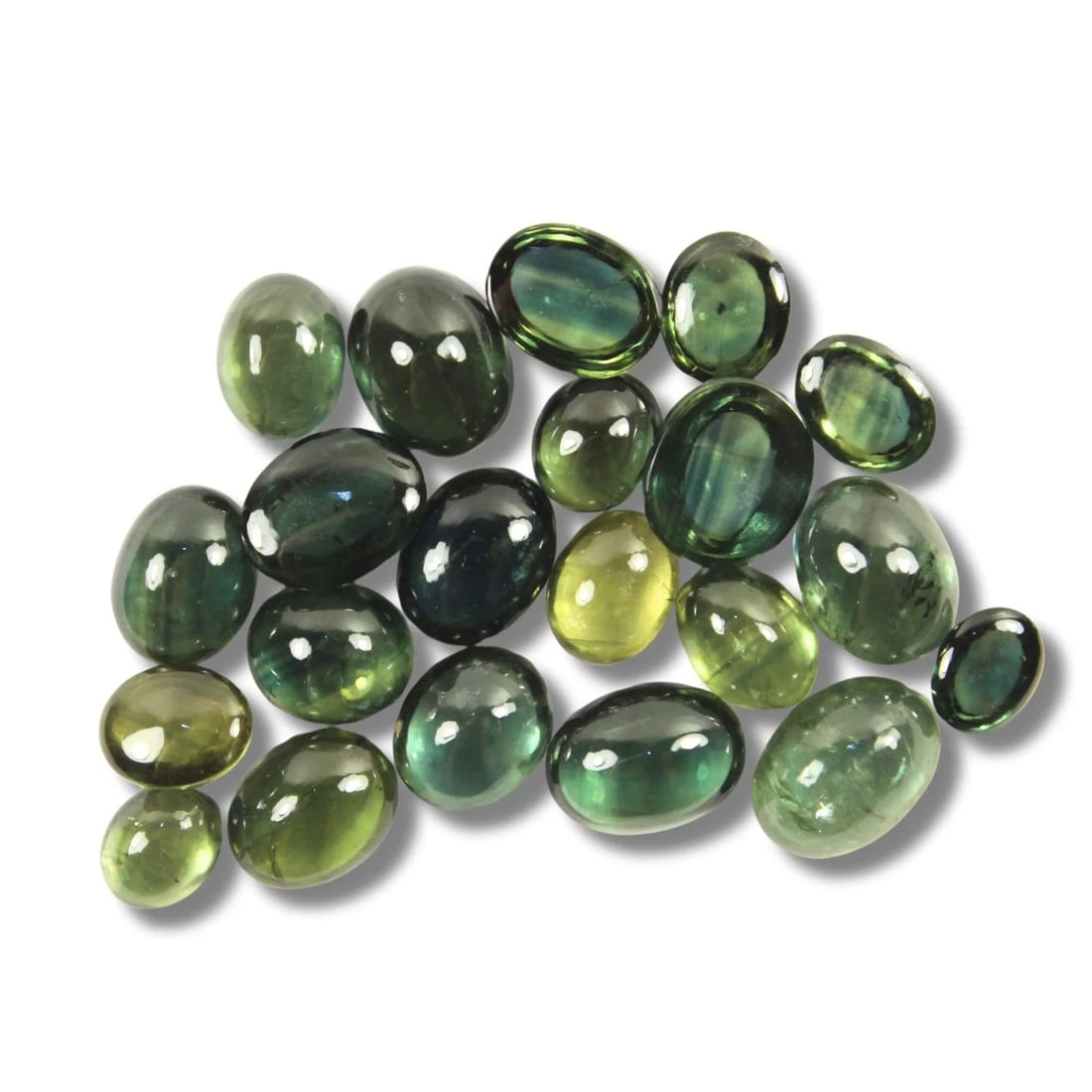 GREEN CABOCHON SAPPHIRES (21) (1 of 2)