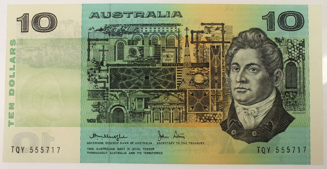 AUSTRALIA 'KNIGHT - STONE' GOTHIC $10 (1979), UNCIRCULATED OPQ: Renniks# 307a : Serial# TCY 555717ConditionO(riginal) P(aper) Q(uality)MediumCoins, Monies & StampsExhibitedPaper Money, Australia & New Zealand
