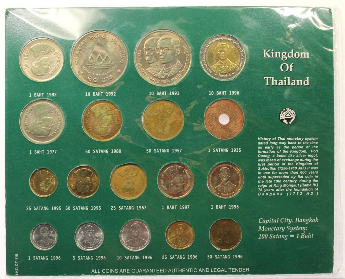 THAILAND SOUVENIR COIN COLLECTION, VERY FINE TO UNCIRCULATED (18 COINS): Thailand Souvenir Coin Collection, Very Fine to Uncirculated (18 coins)