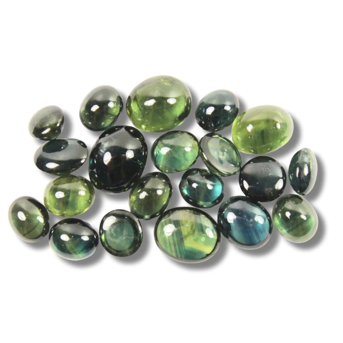 GREEN CABOCHON SAPPHIRES (20) (1 of 2)