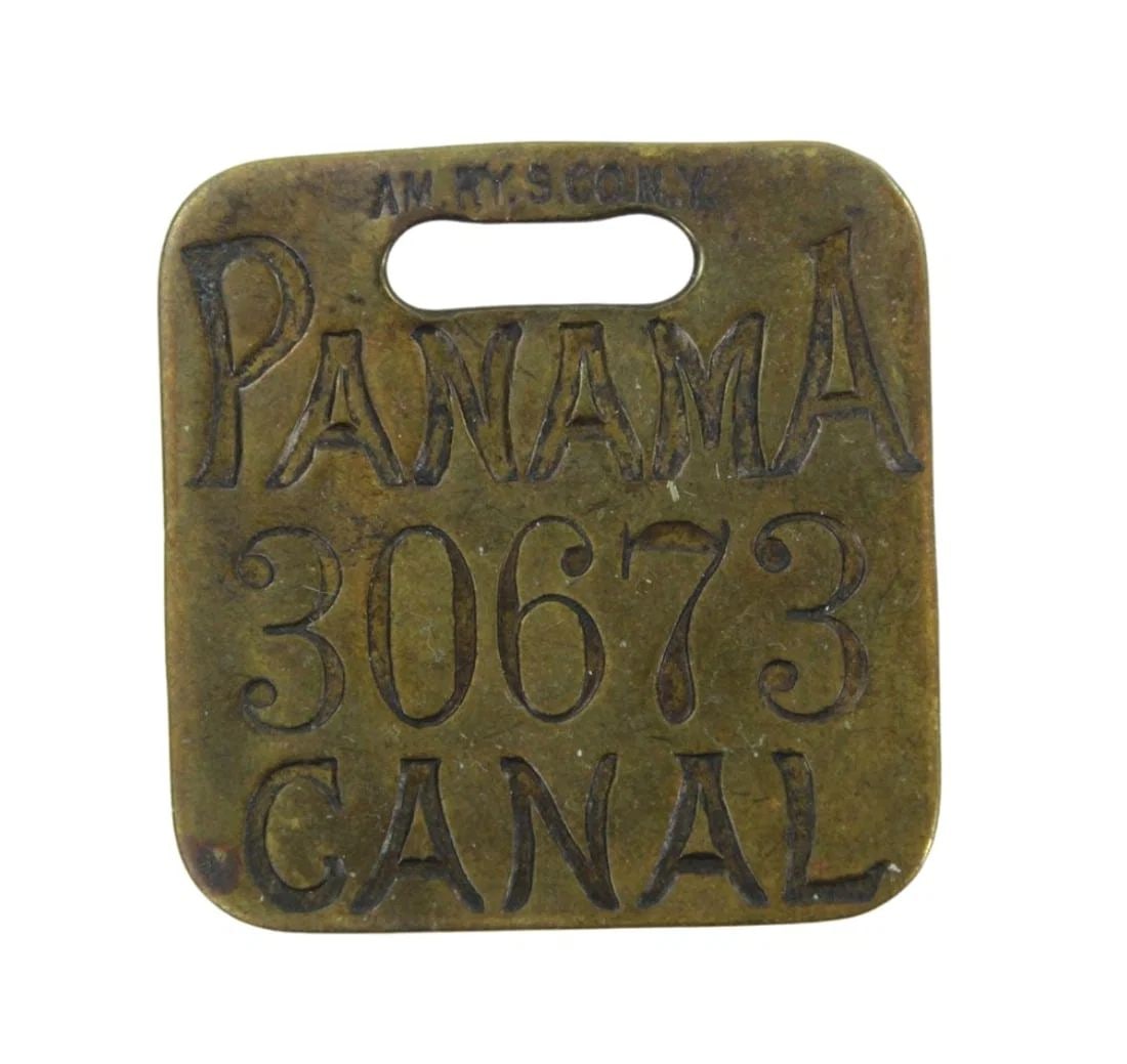 PANAMA CANAL CONSTRUCTION WORKERS IDENTIFICATION TAG NO. 30673 (1 of 2)