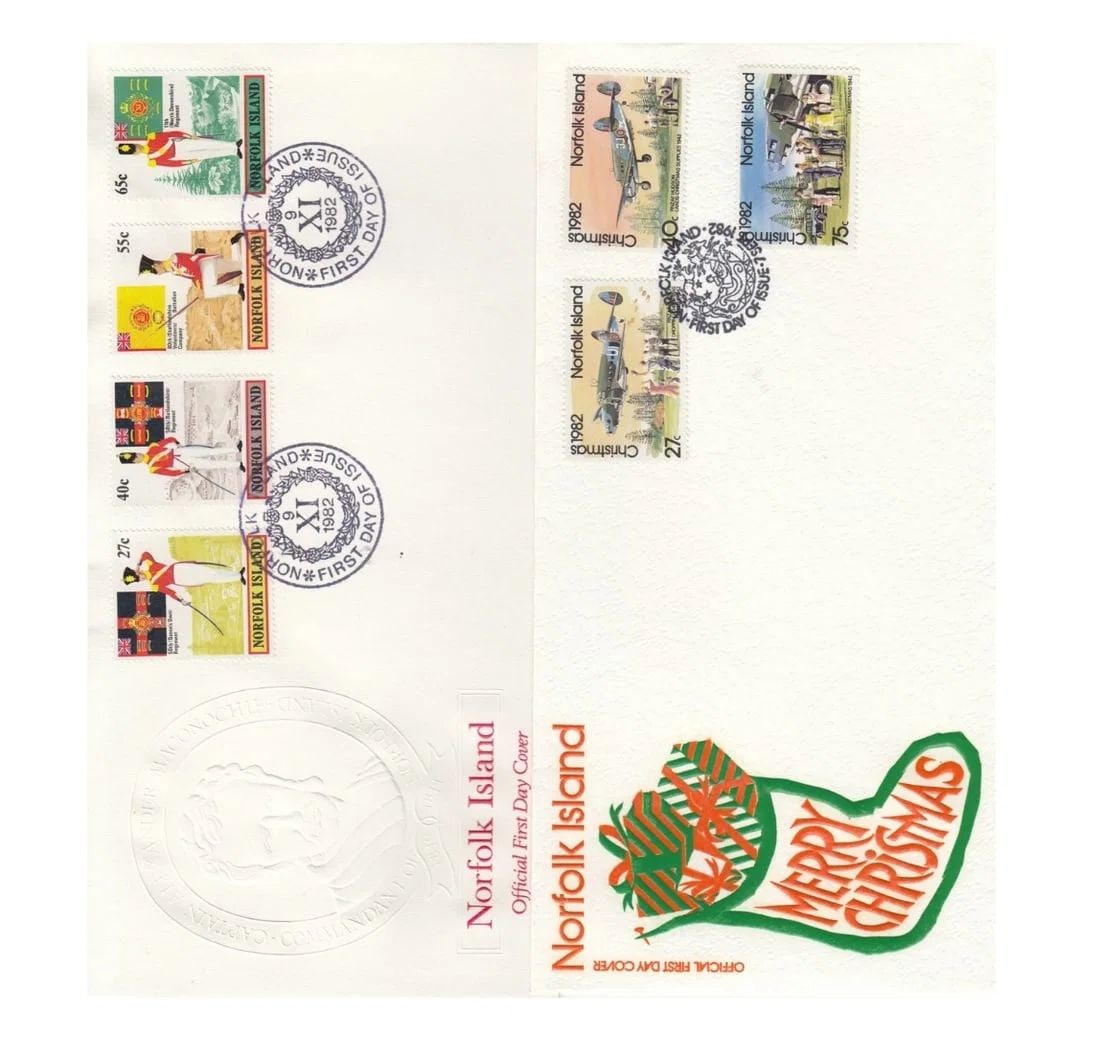 NORFOLK ISLAND. FIRST DAY COVERS 1980 - 1982, MINT CONDITION (10 ITEMS) (1 of 1)