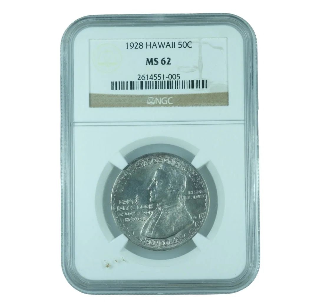 U.S.A. 1928 'HAWAII' SILVER (900) 50 CENT, NGC MS62 (LOOKS BETTER): U.S.A. 1928 'Hawaii' Silver (900) 50 Cent, NGC MS62 (looks better)