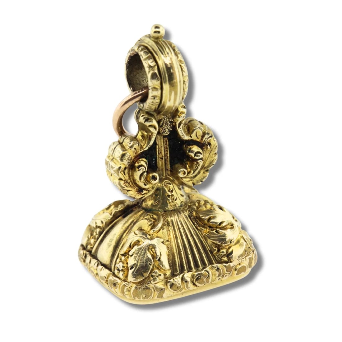ANTIQUE 18CT YELLOW GOLD PENDANT WITH QUARTZ SEAL: Antique 18ct Yellow Gold Pendant with Quartz Seal