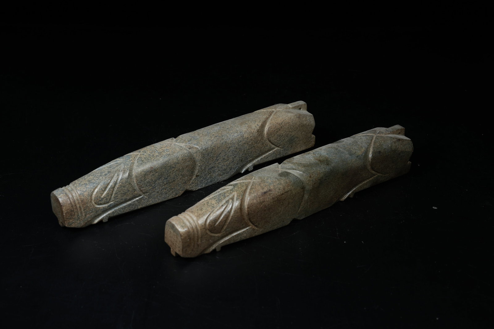 A SET OF ARCHAIC JADE HAND REST PIECES: Set of Archaic Jade Hand Rest Pieces