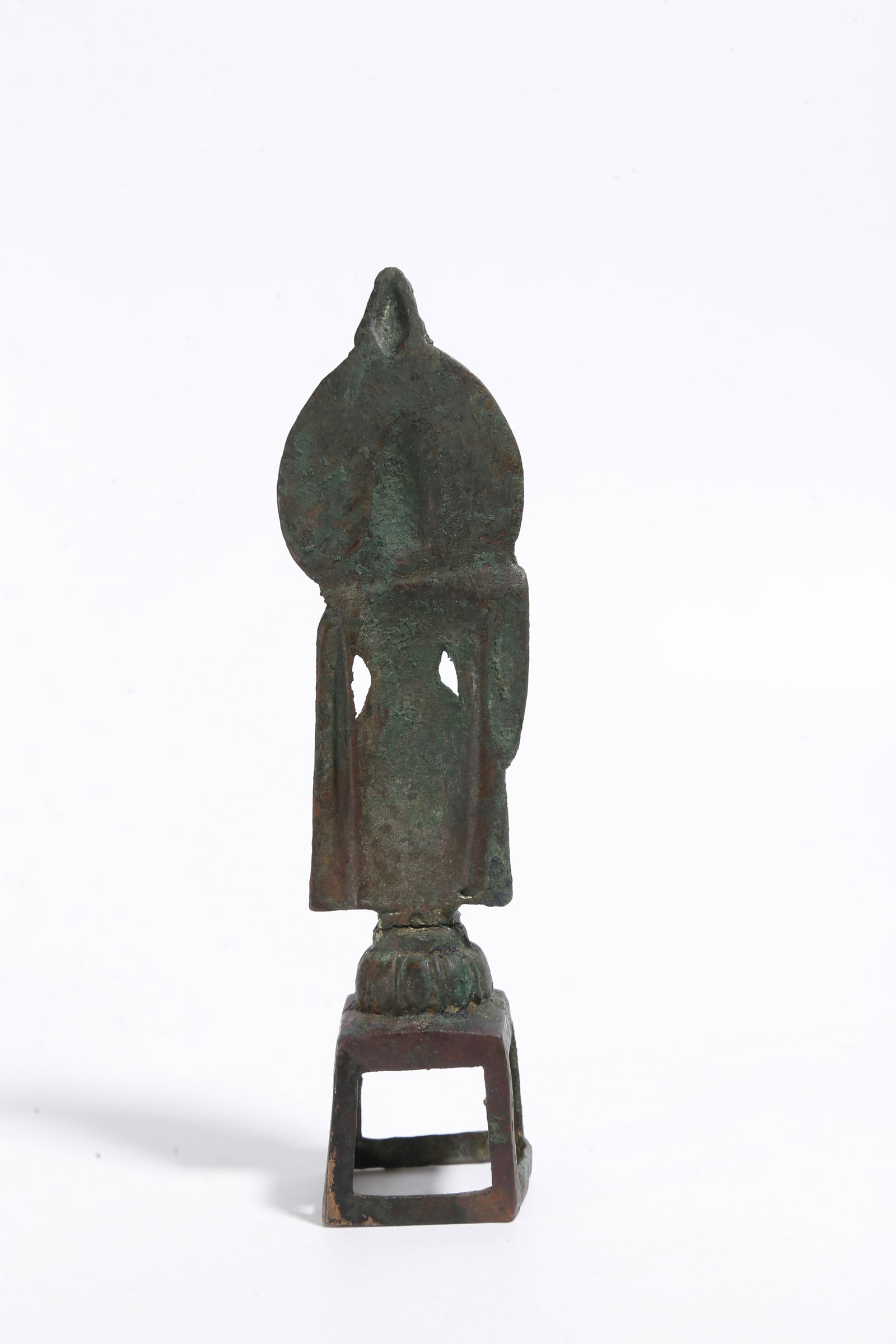 A BRONZE STANDING BUDDHA STATUE - 5