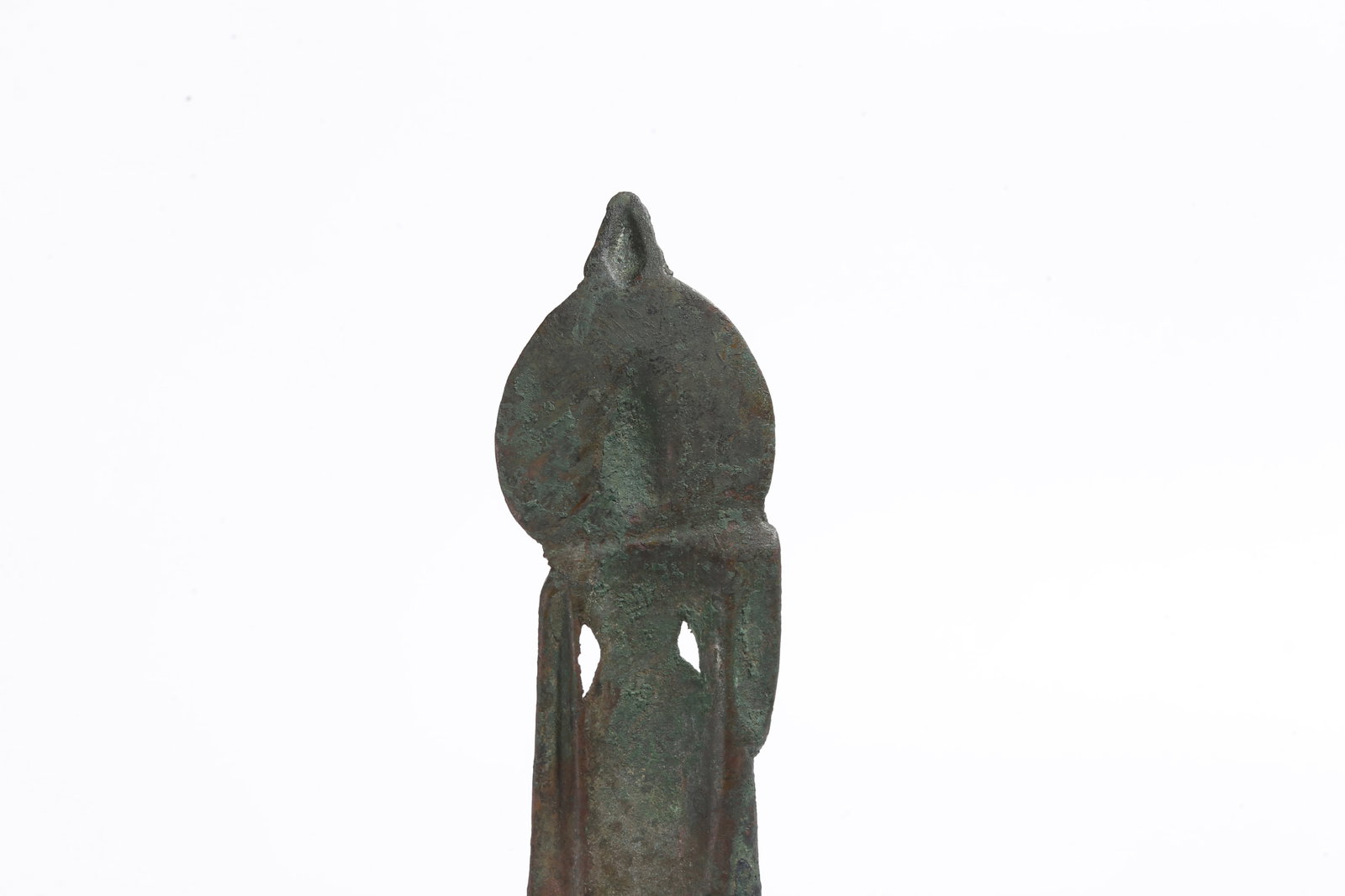 A BRONZE STANDING BUDDHA STATUE - 6