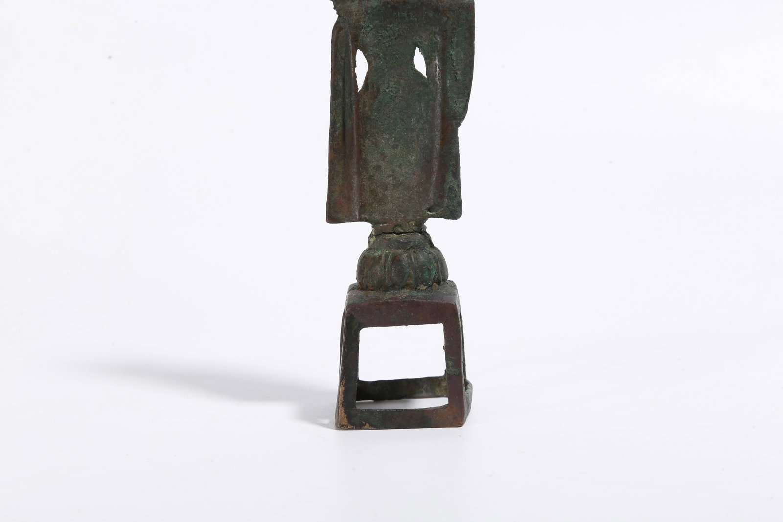 A BRONZE STANDING BUDDHA STATUE - 7