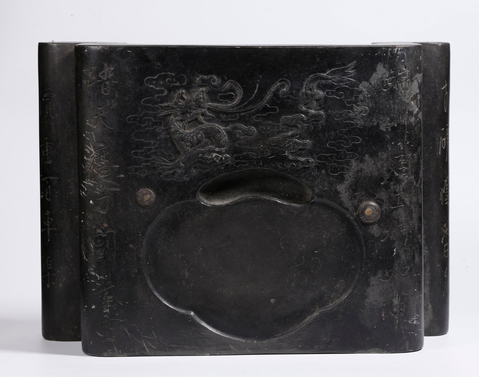 A STONE INK SLAB WITH DRAGON PATTERN - 6