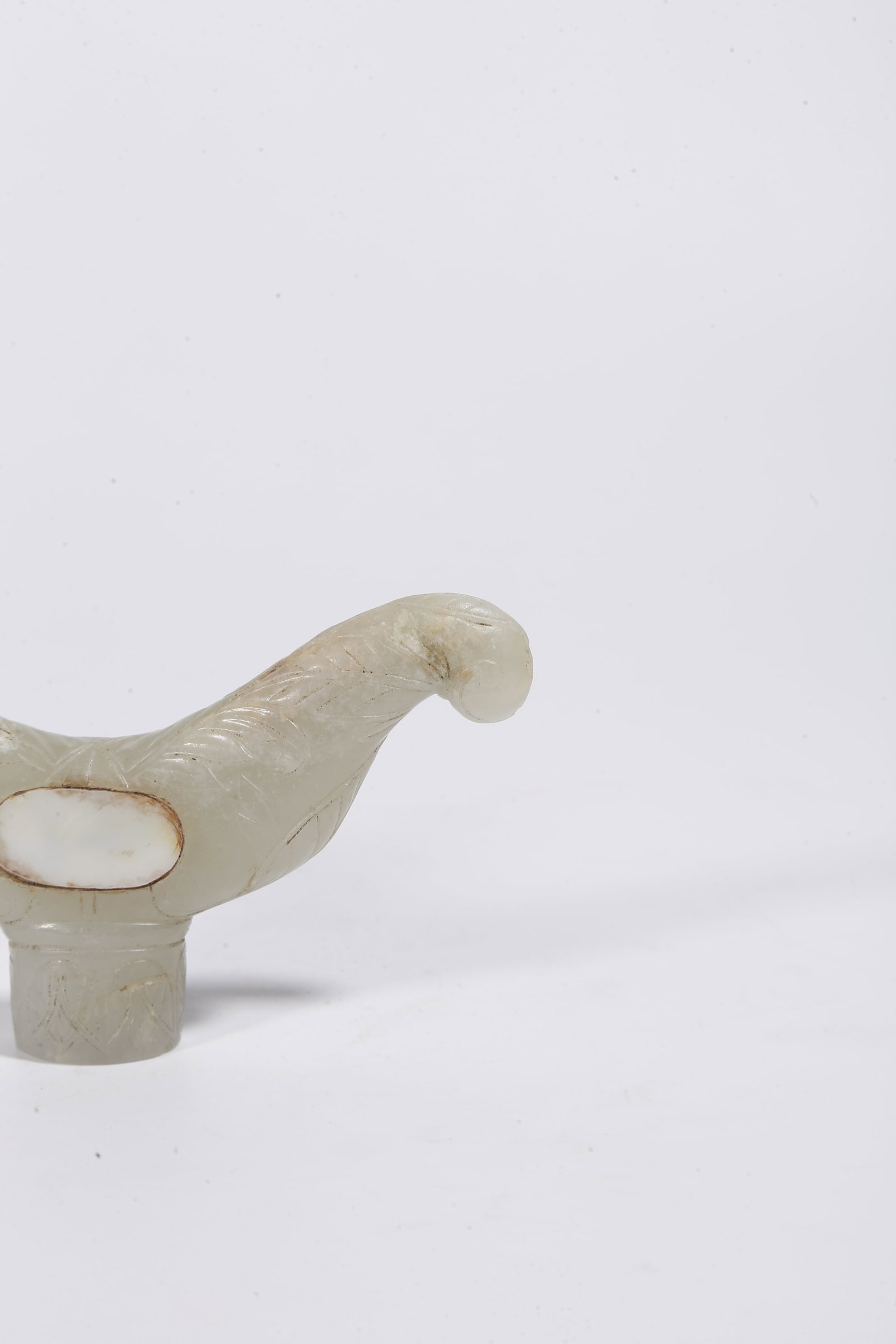 A HETIAN JADE CANE FINIAL - 2