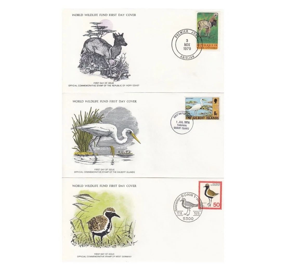 WORLD WILDLIFE FUND FIRST DAY COVERS IN MINT CONDITION, AS ISSUED (21 DIFFERENT) (1 of 1)